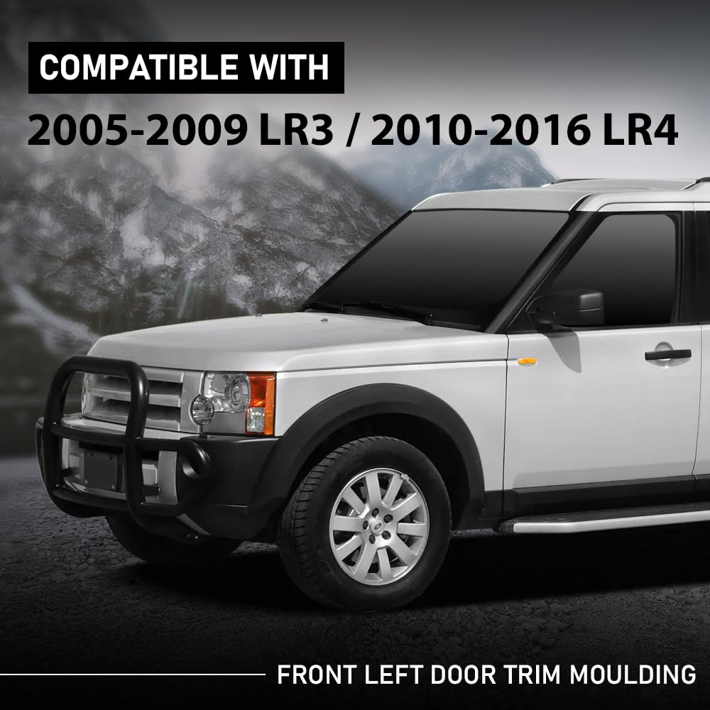 G-PLUS Front Left Door Body Moulding Trim Compatible with LR3 2005-2009, Compatible with LR4 2010-2016 Black