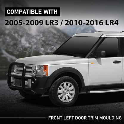 G-PLUS Front Left Door Body Moulding Trim Compatible with LR3 2005-2009, Compatible with LR4 2010-2016 Black
