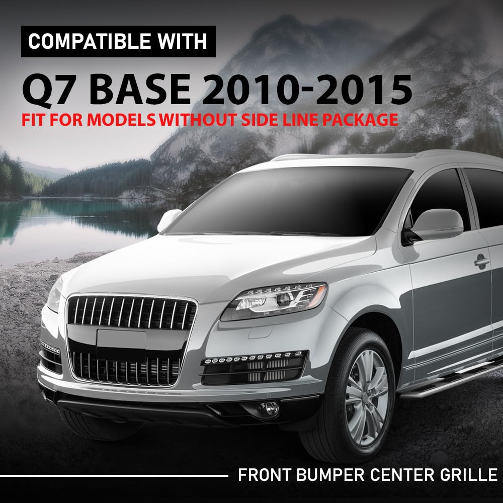 G-PLUS Front Bumper Cover Grille Insert, Compatible with Audi Q7 Base 2010-2015, 4L0807683C01C, AU1036106