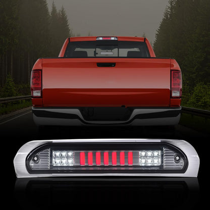 G-PLUS LED Third Brake Light Compatible With 2002-08 Dodge RAM 1500/Fit 2003-2009 Dodge RAM 2500 3500 3RD LED Bar Brake/Cargo Lamp,Type I Chrome Housing Smoky Lens