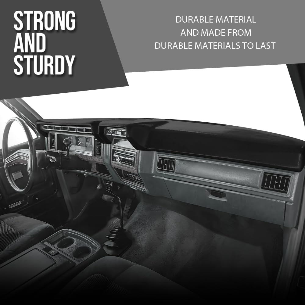 G-PLUS Dashboard Panel Dash Cover Compatible with Ford F100 F150 F250 F350 Bronco 1980 1981 1982 1983 1984 1985 1986, Black