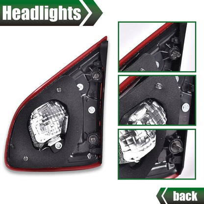 G-PLUS Inner Tail Light Compatible With 2016 2017 2018 Nissan Altima SR Model 4-Door Sedan Automotive Trunk Brake Rear Lid Inner Lamp Chrome Housing,Passenger Side (Right)