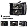 G-PLUS Headlights Assembly Compatible with GMC Sierra 1500 2007-2013 /Fit for GMC Sierra 2500HD 3500HD 2007-2014 Headlamps Left & Right Clear Lens Black Housing Clear Reflector,faros delanteros