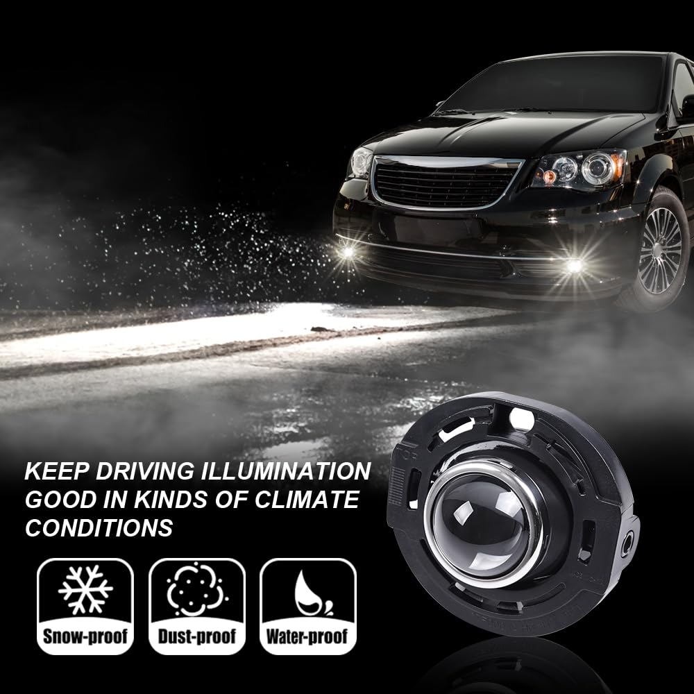 G-PLUS Front Bumper Driving Fog Lights, Compatible with Chrysler 300 2014/Dodge Avenger Charger/Chrysler 200 2014 2015/Dodge Challenger Durango Cherokee (Clear Lens)