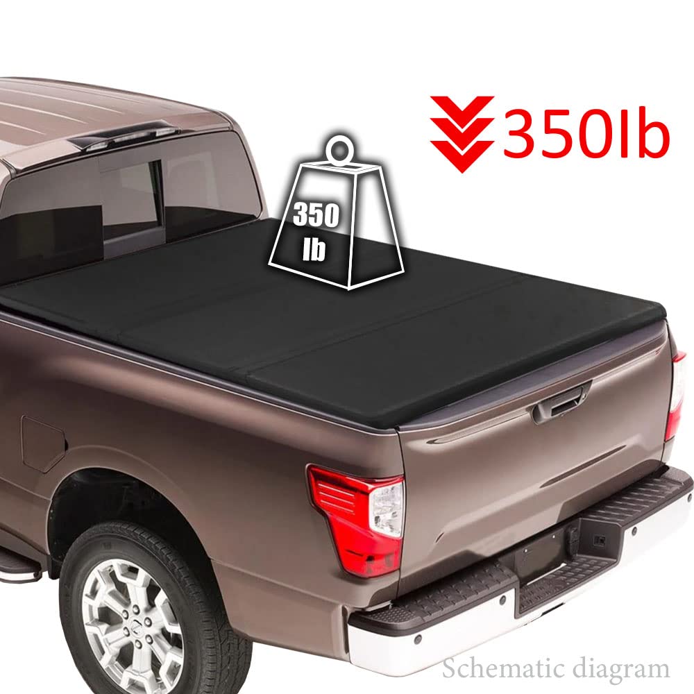 G-PLUS T3 Tri-Fold Hard Lock 5.5Ft Truck Tonneau Cover Compatible with 2004-2015 Nissan Titan | 5'5" Extra Short Bed Extended Cab | Only Fits Models Equipped with Bed/Deck Rail System