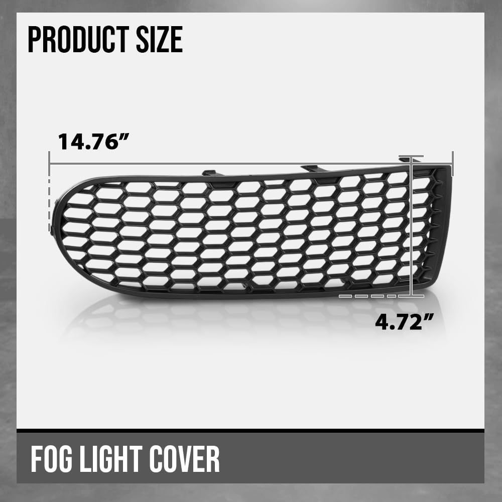 G-PLUS Front Right Side Fog Light Cover Compatible with VW Beetle 2.5 2006-2008 Fit VW Beetle Base/Comfortline 2009-2010 1C0807684A01C, VW1039150 Black