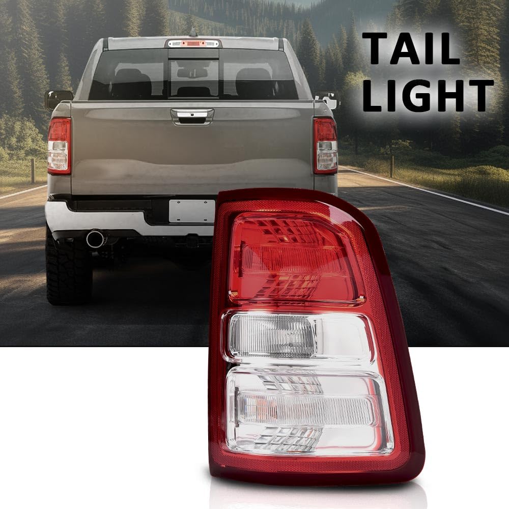 G-PLUS Tail Light Brake Lamp w/Bulb Right Passenger Fit Dodge Ram 1500 2019-2023/Not Fit Ram 1500 Classic & LED Type Tail Light Models Luces Traseras Rear Brake Lamps Assembly