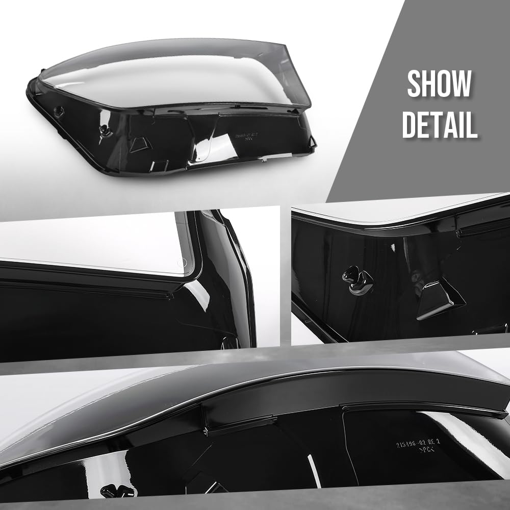 G-PLUS Headlight Lens Cover Compatible with Benz GLS X167 GLS350 GLS350d GLS500 GLS550 GLS450 GLS580 2020-2023 Fit Benz GLS63 AMG 2021-2023 Left & Right Front Headlamp Lens Cover Clear