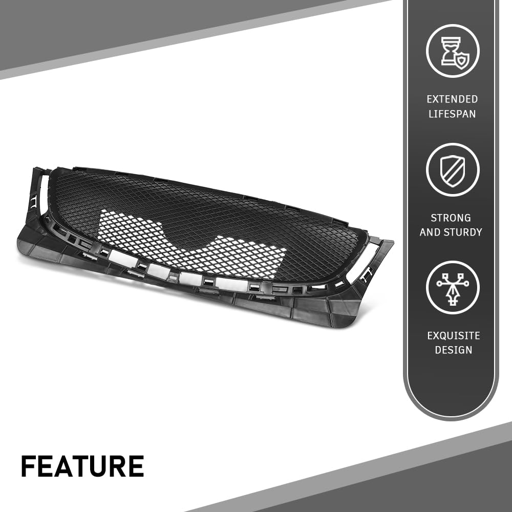 G-PLUS Grille Bracket Compatible with Buick Verano Base 2012 2013 2014 2015 2016 2017,Fit Buick Verano 2013-2017 20984580, GM1207111 Black