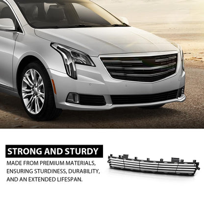 G-PLUS Front Bumper Lower Bottom Grille Compatible with Cadillac XTS 4-Door 3.6L 2018-2019 84111709, 8411-1709 Gloss Black