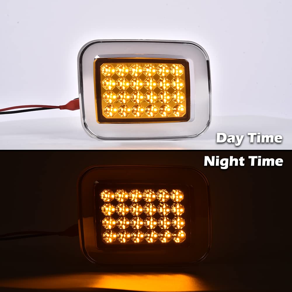 G-PLUS LED Corner Signal Lights Compatible with 2003-2009 Hummer H2 15060529, 15060530 Left Driver Side& Right Passager Side Smoke Lens Parking Lamps