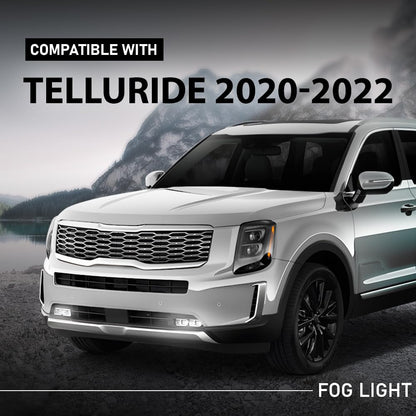 G-PLUS LED DRL Front Fog Lights Kit Driving Running Lamp Compatible with Kia Telluride 2020-2022 Without Wiring Harness