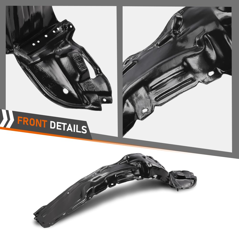 G-PLUS Front Passenger & Driver Side Fender Liner Set Compatible with Toyota Matrix 2003-2008 5387602110, 5387502100, TO1248123, TO1249123 2 PCS Black