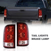 G-PLUS Tail Lights Lamps w/Bulbs & Wiring Harness Compatible with GMC Sierra 1500 2500 3500HD 2007-2013 Left+Right Red Lens Taillamps Brakelights Luces Traseras Faros TraserosAssembly