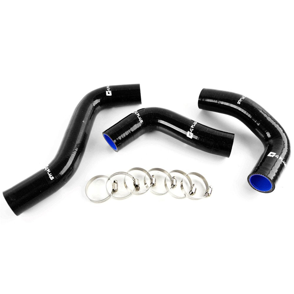 G-PLUS Silicone Radiator Hose Kit w/Clamps Compatible with Mazda MX5 MX-5 Miata NA6CE B6ZE 1.6L 1889-1993 (Black 3 PCS)
