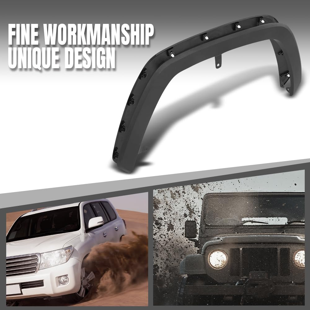 G-PLUS Front Wheel Flare Arch Trim Molding Assy LH & RH Compatible with Toyota RAV4 2019 2020 2021 7560242160, 7560142160 Black