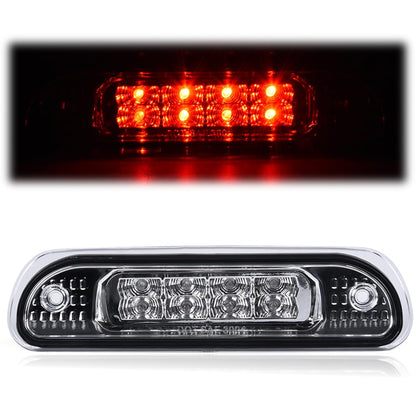 G-PLUS LED Third 3rd Brake Cargo Light Compatible With 1999-2004 Grand Cherokee,Rear Roof Center High Mount Stop Tail Light Replacement (Chrome Housing Clear Lens)