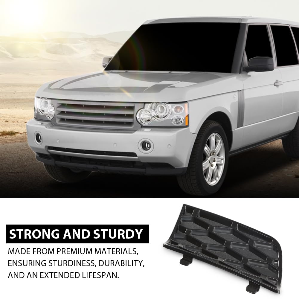 G-PLUS Front Left Bumper Air Intake Cover Trim Bezel, Compatible with Range Rover L322 4.4L V8 (non-Supercharged) 2006-2009, Not Fit Range Rover Sport models, Grill Cover DXB500350PUY
