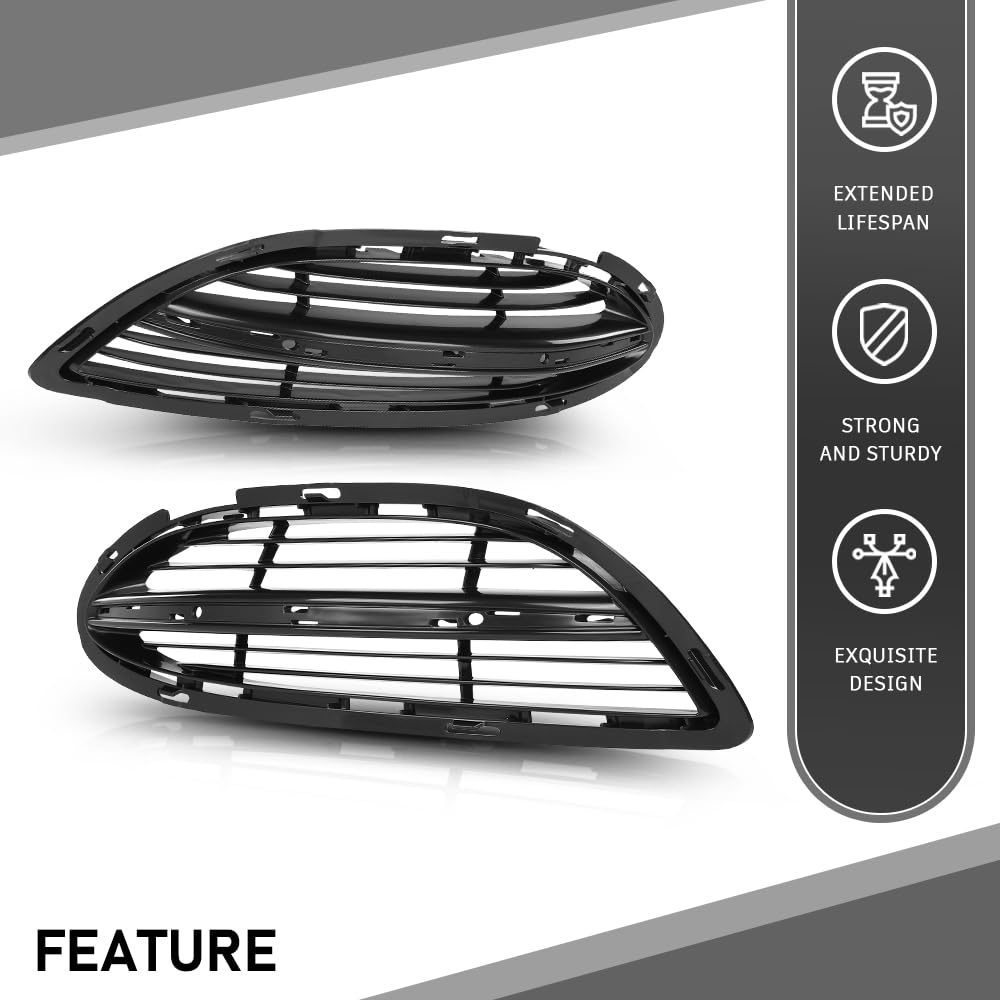 G-PLUS Front Bumper Fog Light Cover Bezel Left & Right Compatible with Benz S-Class W222 2013-2020 2228850224