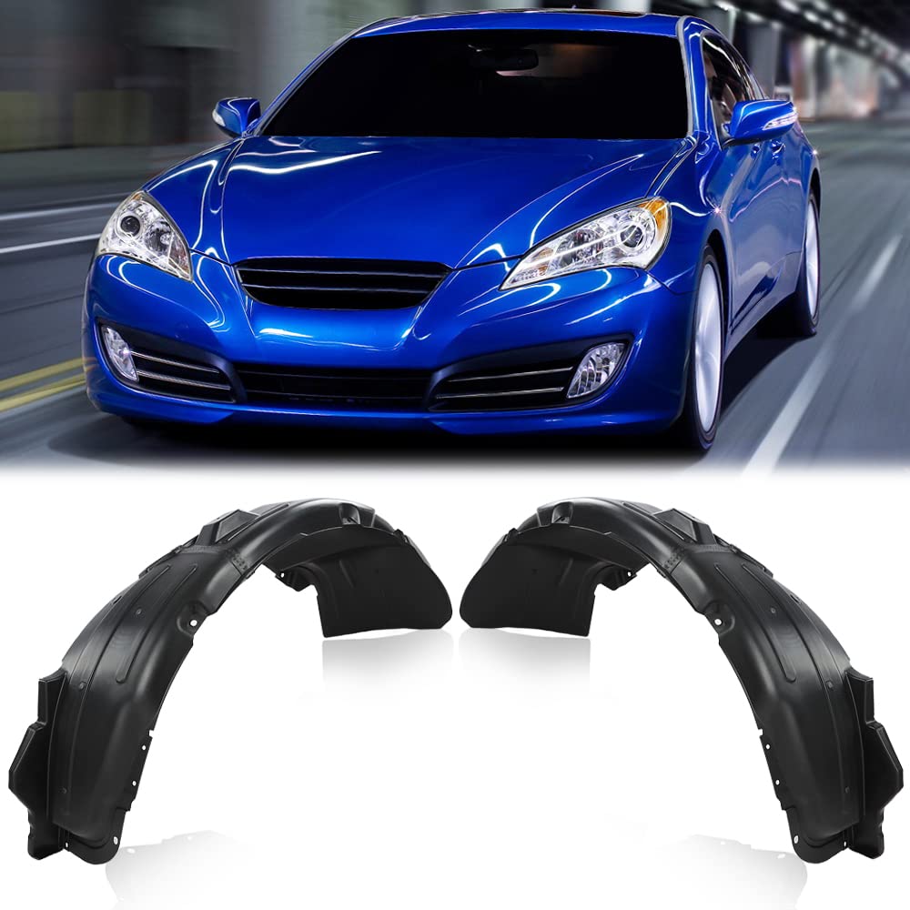 G-PLUS Front Splash Shield Set of 2 Compatible with Hyundai Genesis Coupe 2.0T Track 2010 868122M000, HY1249120, 868112M000, HY1248120 Left Driver Side & Right Passenger Side