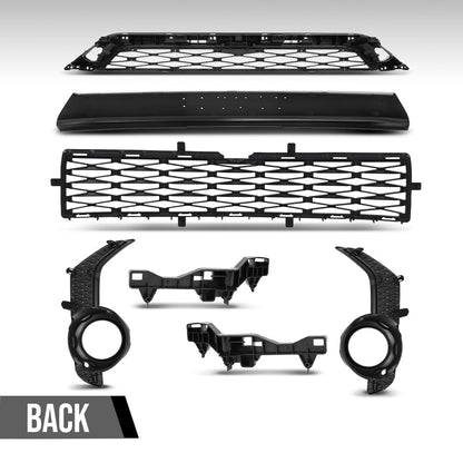 G-PLUS Front Bumper Grille Assembly Body Parts Kit Compatible with Toyota 4Runner TRD / SR5 2014-2019 TO2509104, TO1036148 Black