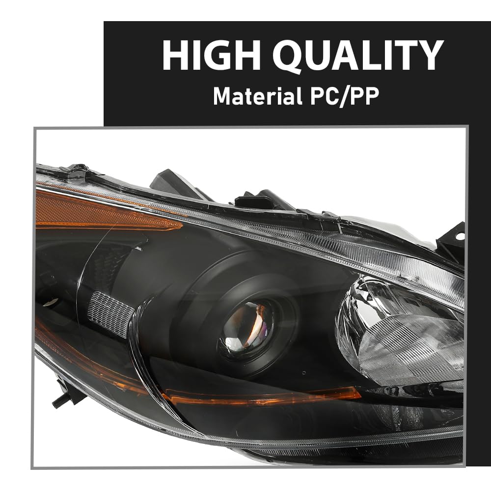 G-PLUS Headlights Assembly Front Headlamps Pair Compatible with Mazda 3 2010-2013,Fit Mazda 3 Sport 2010-2013 Clear Lens Black Housing Amber Reflector BBM4510L0K,faros delanteros