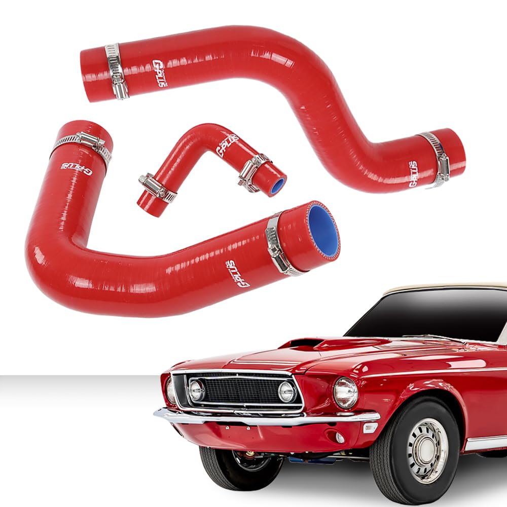 G-PLUS Red Radiator Silicone Hoses Compatible with Ford Mustang 1964-1968