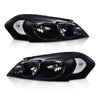 G-PLUS Headlights Assembly, Fit 2006-2007 Chevy Monte Carlo/2006-2013 Chevy Impala/2014-2016 Chevy Impala Limited Bumper Headlamps, Smoky Lens Black Housing Clear Reflector,faros delanteros