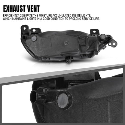 G-PLUS Left Side Front Bumper Fog Light Fog Lamp Compatible with Volvo XC90 XC60 S90 V90 2016 2017 2018 2019 2020 2021 2022 2023 2024 31395865 Black