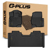 G-PLUS TPE Floor Mats Fit Ford F150 Supercab 2015-2025 (Not Fit Models Without Factory Carpet) 1st & 2nd Row Truck Accessories Cargo Liners All Weather Protection 3PCs Black Alfombras para Carro
