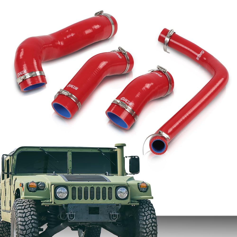 G-PLUS Red Radiator Hose Set Fit for HMMWV & Humvee 12339160 12339159 12339162 12340046
