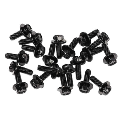 G-PLUS Body Bolts- M6-1.0 x 20mm Long- 10mm Hex- 17mm Washer- 20 Bolts- #171 Compatible with Honda