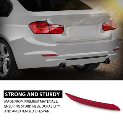 G-PLUS Rear Left Bumper Reflector, Compatible with BMW 320i 328i 328d 335i 428i 430i Base 2012-2017, Driver Side, 63147382233, BM1184100