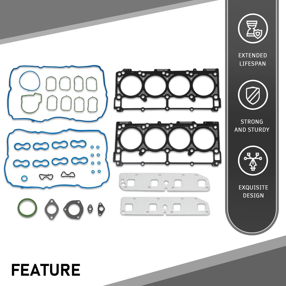 G-PLUS Head Gasket Set Compatible with Dodge Durango/Magnum 5.7L 2005-2008,Fit Dodge Ram 1500 2500 3500 5.7L 2003-2008,Fit Jeep Commander/Grand Cherokee 5.7L 2005-2008 HS26284PT