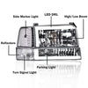 G-PLUS LED DRL Headlights, Compatible with 1992-1996 Ford Bronco F150 F250 F350(Fits Models with Halogen Headlights Only) Bumper Headlamp, Smoky lens Black Housing Clear Reflector