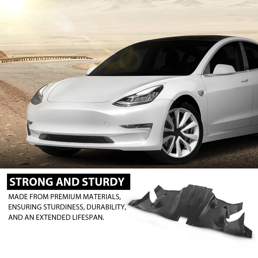 G-PLUS Rear Bumper Under Aero Splash Shield Guard Cover Compatible with Tesla Model 3/Y 2020-2023 149877100A, 149877100B, 1498771-00-A, 1498771-00-B Black
