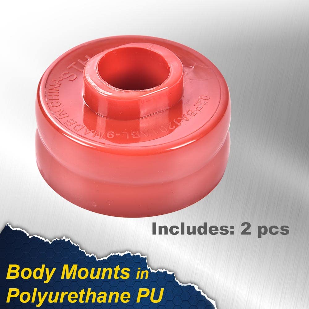 G-PLUS Body Mounts in Polyurethane PU Compatible With 1999-2017 F250 F350 Super Duty 2WD/4WD,Body Cab Mounts Bushings Kit (Red)