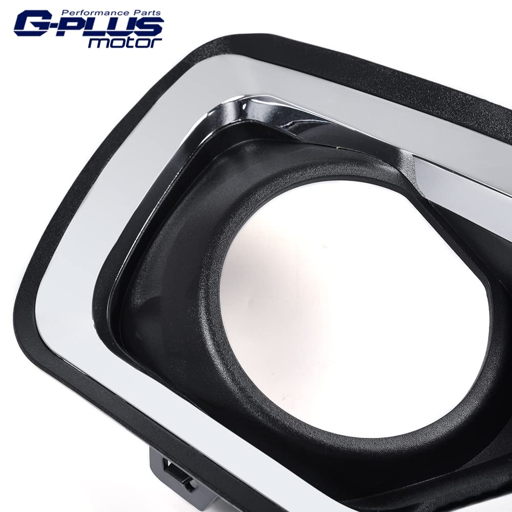 G-PLUS Fog Light Lamps Compatible With 2015-2019 Chevy Colorado Smoke Lens w/Chrome Trim Bezel Cover+Switch Replacement One Pair