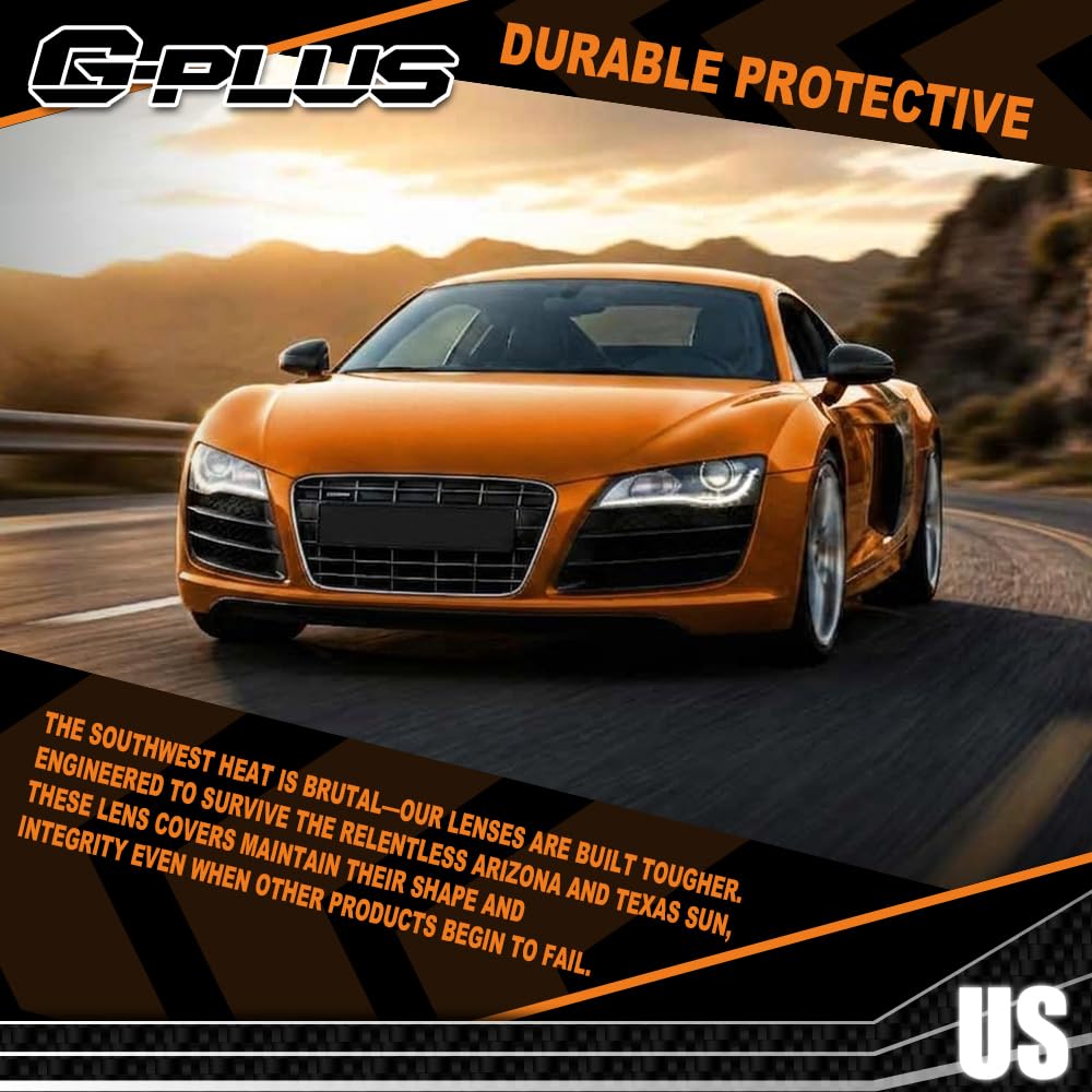 G-PLUS Headlight Lens Cover Compatible with Audi R8 2008-2015 Left & Right Pair Front Headlamp Lens Cover Clear