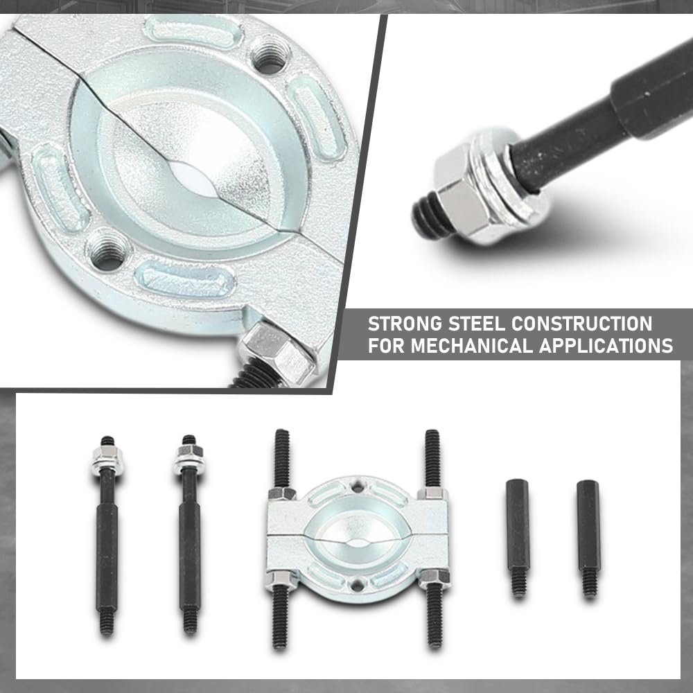 G-PLUS Mini 9pc Bearing Puller Separator Set 30-50mm Pull Out Jaw Gear Pulley Removal Compatible with Removing Small Gears, Wheels and Fittings from Shaft Black