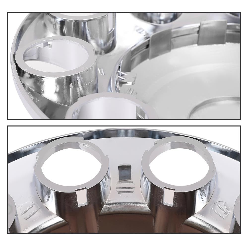 G-PLUS Axle Wheel Covers Removable Hub Caps 2 Front & 4 Rear w/ 33mm Thread-On Lug Nut Covers for Semi Trucks 20" & 22.5" & 24.5" (Chrome ABS Plastic)