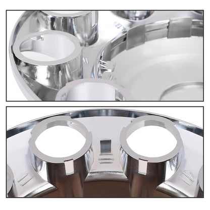G-PLUS Axle Wheel Covers Removable Hub Caps 2 Front & 4 Rear w/ 33mm Thread-On Lug Nut Covers for Semi Trucks 20" & 22.5" & 24.5" (Chrome ABS Plastic)