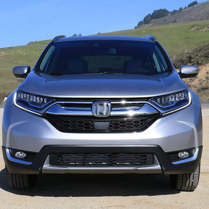 G-PLUS Chrome Front Upper Bumper Grille Trim Compatible with Honda CRV CR-V 2017 2018 2019 Grill Assembly