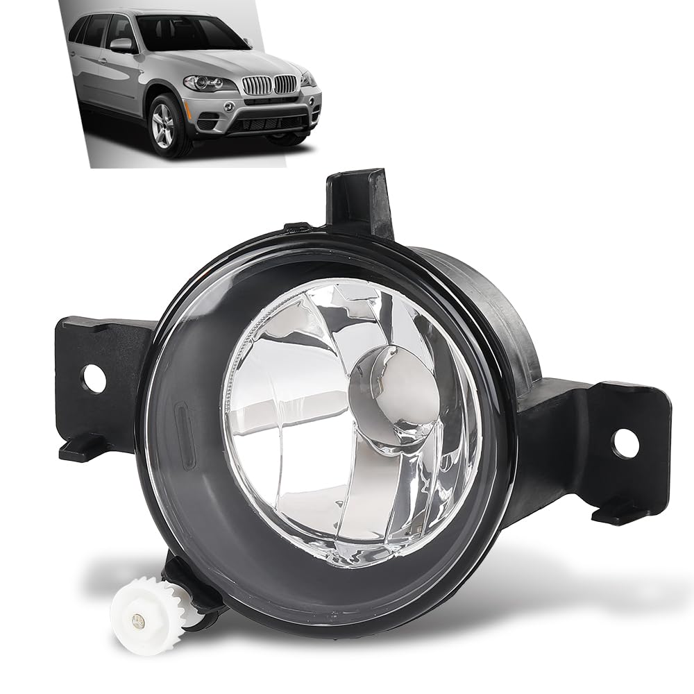 G-PLUS Front Right Fog Light Lamps Assembly Without Bulb, Compatible with BMW X5 E70 2011-2013, Passenger Side, 63177224644, 63 17 7 224 644