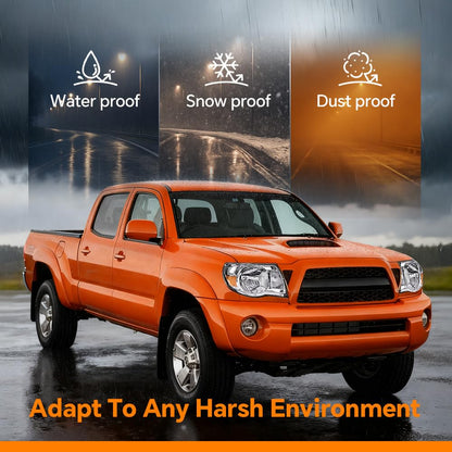G-PLUS Headlights Assembly Compatible with Toyota Tacoma 2005-2011 Headlamps Pair Halogen Clear Lens Chrome Housing Amber Reflector,faros delanteros