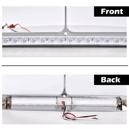 G-PLUS Paired chrome plated 4x6 headlamp visors with amber LED strips - clear lens