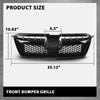G-PLUS Front Bumper Grille Compatible with Subaru XV Crosstrek 2013 2014 2015 Mesh Grill Assembly 91122FJ020, 91123FJ040, 91123FJ050, SU1200151C, SU1210100, SU1202100