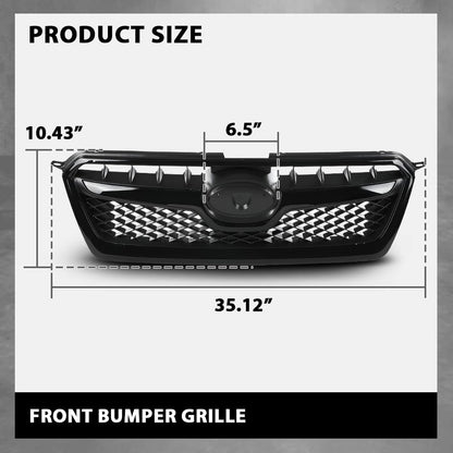 G-PLUS Front Bumper Grille Compatible with Subaru XV Crosstrek 2013 2014 2015 Mesh Grill Assembly 91122FJ020, 91123FJ040, 91123FJ050, SU1200151C, SU1210100, SU1202100