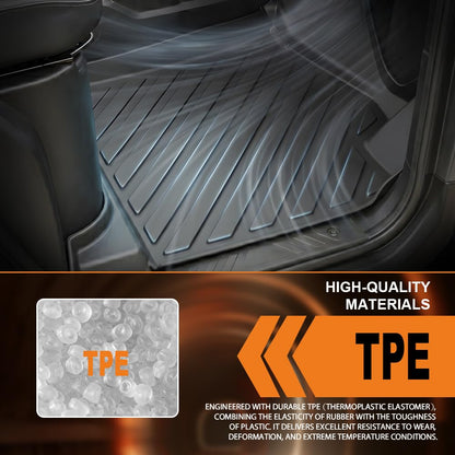 G-PLUS TPE Floor Mats Fit Can-Am Defender HD5/HD8/HD10 2016-2025 1st & 3rd Row Truck Accessories Cargo Liners All Weather Protection 3PCS Black Alfombras para Carro