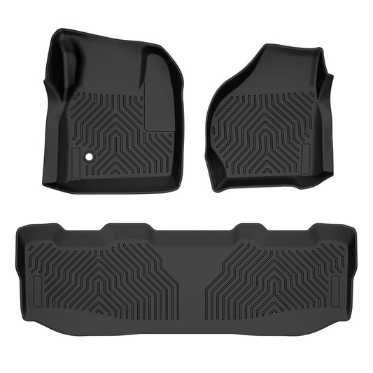 G-PLUS Floor Mats 3PCS Fit for Ford F250 F350 Super Duty Crew Cab Models 1999-2007,TPE Custom Fit All Weather Floor Liners 1st & 2nd Row Car Mats